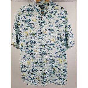 Chaps Shirt‎ Mens XLT Hawaiian Go Untucked Button Up Short Sleeve